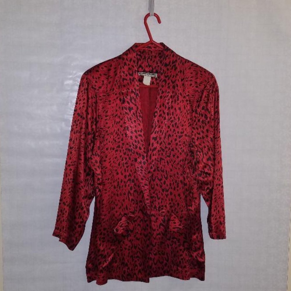 Shiny Red Leopard Print Jacket
